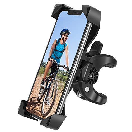 Bike Phone Mount, One-Touch Release Bike Phone Holder, Gobeigo Anti Shake and Stable 360° Rotation Cell Phone Bicycle/Motorcycle Handlebar Mount Compatible with iPhone, Samsung & Smartphone in 4