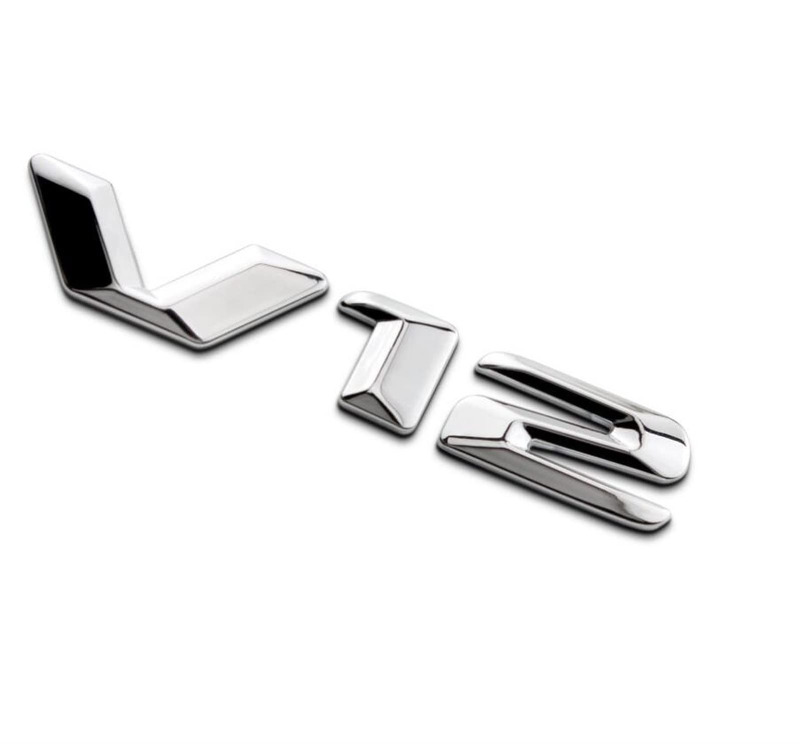 Chromlegierung V12 ABS Nummer Buchstabe Kofferraum Seitenabzeichen Logo Logo Aufkleber Aufkleber Passend for Mercedes Benz Maybach S600