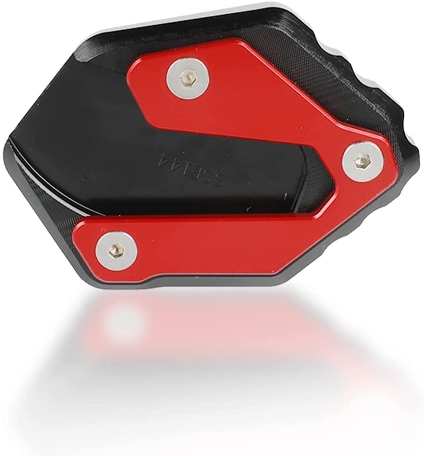 BaiShengJiangKickstand Side Enlarge Motorcycle For Yamaha Tracer 700 16-19 RM15 Side Stand Enlarger Plate Pad Kickstand Extension For Yamaha MT-07 2016 17 2018 2019 2020 RM18 Stands (Color : Red)
