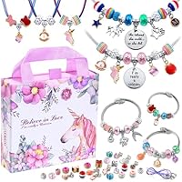 COO&KOO Charm Bracelet Making Kit, A Unicorn Girls Toy That Inspires Creativity and Imagination, Crafts for Girls Ages 8-12 with Jewelry Making Kit Perfect Gifts for 6 7 8 9 10 Girl Self-Expression!