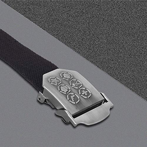 Image of ZORO Men's cotton Belt |canvas belt| stylish buckle | belt for jeans cargo jogger| non leather fabric belt black