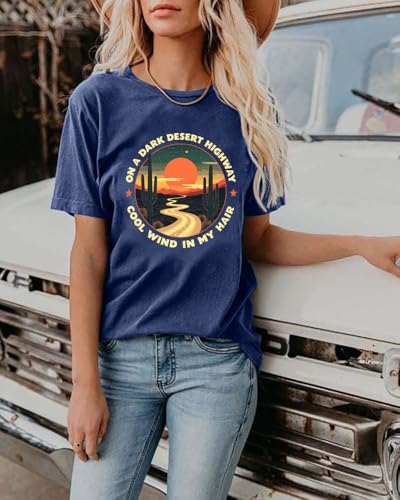 Women Funny Desert Tshirts Vintage Adventure Tee Shirts Soft Casual Athletic Exercise Outdoor Workout Top2