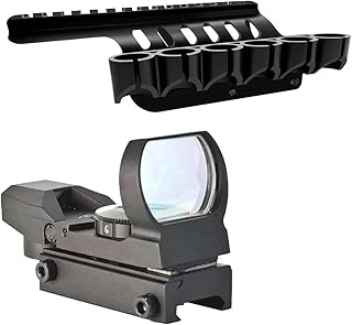 Gotical Side Saddle Shotgun Shell Holder W/Picatinny Rail Mount 6 Capacity Shot Shell Holder for 12 Gauge on Any Size Receiver Compatible with Remington 870