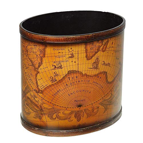 Retro Papierkorb Mit Schwingdeckel - Holzoptik Mülleimer 22x22cm