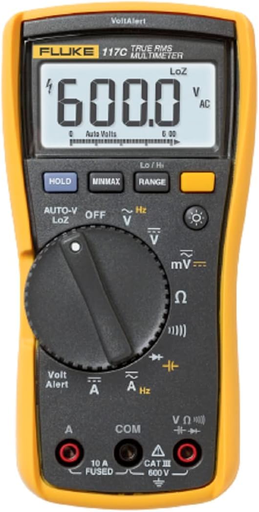Fluke 117 Digitaler Multimeter, LCD, 6000 Ziffern CAT III 600 V & Peak Tech P 8200 – Messzubehör Set für Digital Multimeter, Prüfkabel Set, Elektronik Sortiment mit Prüfkabel, 14-teilig inkl. Tasche