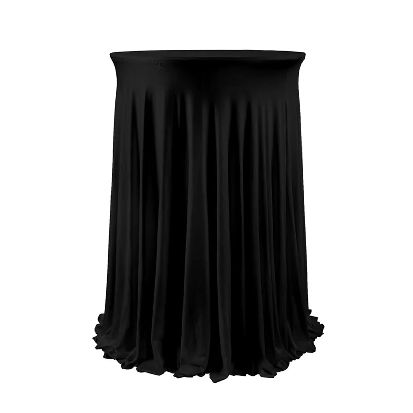 XUCZHAI Round Spandex Cocktail Tablecloths with Skirt Table Cover Stretch Tablecloth for Bar Wedding Party Banquet For Banquets, Wedding, Parties(Black,80x110cm)