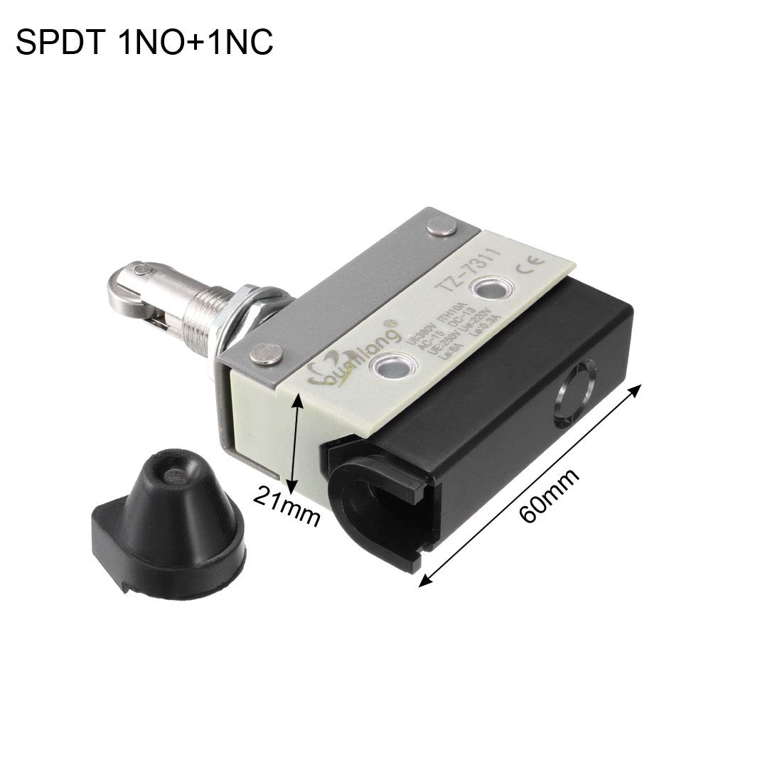 uxcell TZ-7311 SPDT 1NO+1NC Panel Mount Roller Plunger Type