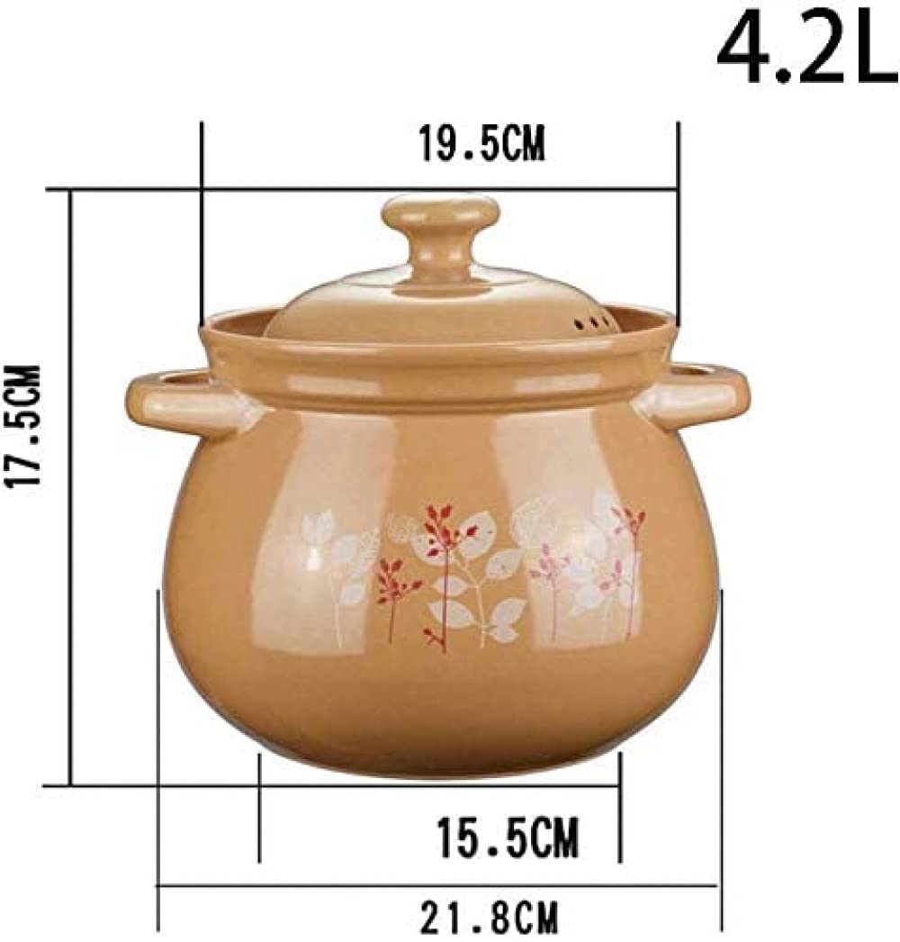 Ceramiczny garnek do pieczenia z pokrywką, sejf do piekarnika, pyszne ulepszenie, bogate odżywianie, niezbędny do kuchni gliniany garnek do gotowania - 4,2 l