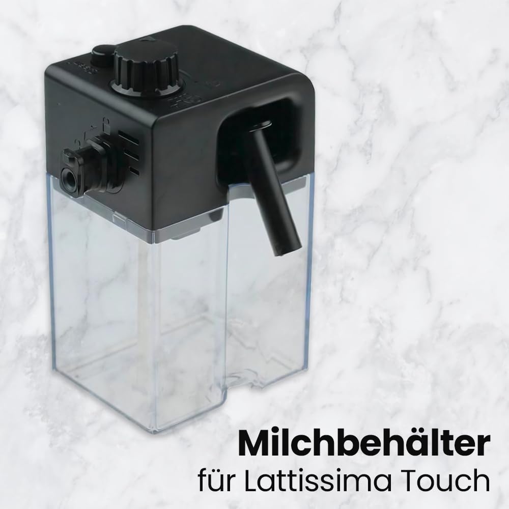 Anakel home Milchaufschäumer 7313238361/5513224751, kompatibel mit DeLongui Lattissima EN520 EN550, mit Milchbehälter 0,35 mit Deckel und Ansaugroh