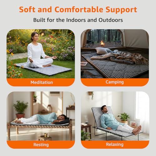 Image of Amazon Brand - Symactive 4x6 Ft Foldable Mattress | 10 MM Thickness | 100% Polyester | Lightweight & Portable | for Floor, Travel, Outdoor, Camping | Single|