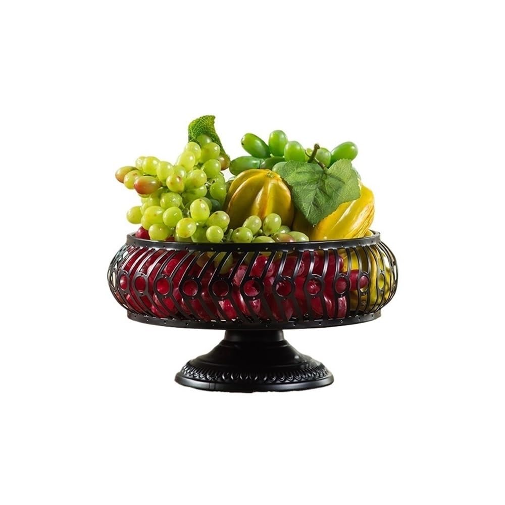 Fzl02068lm Black Fruit Bowl Fruit Basket, Tall Plate Keeps Vegetables Fresh Snacks Candy Storage Versatile(Black)
