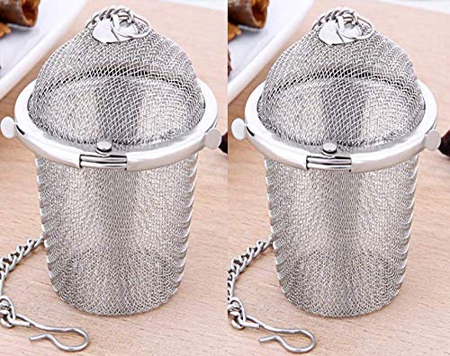 A n B Aish-n-BlessStainless Steel Unique Bucket Shaped Green Tea Infuser (Pack of 2, Large)