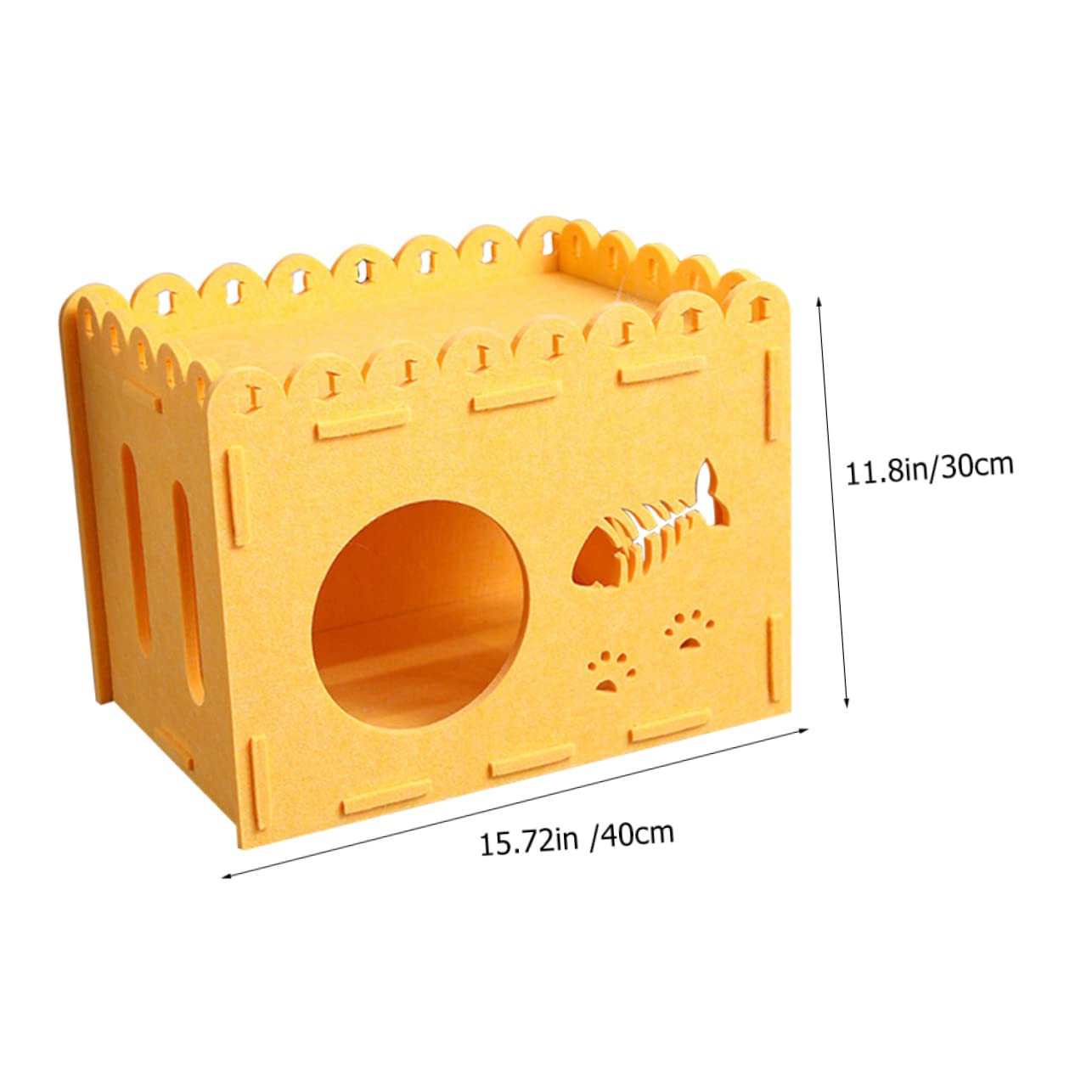 Detachable Felt Cat Nest dla z Kocimi Zabawami Oddychająca Poduszka Do dla Zwierząt Kwadratowy Kocie Legowisko Żółty