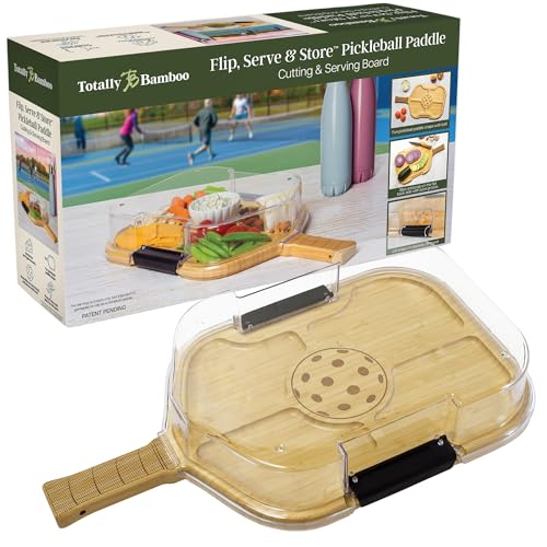 Totally Bamboo Flip, Serve & Store Pickleball Paddle Charcuterie Board