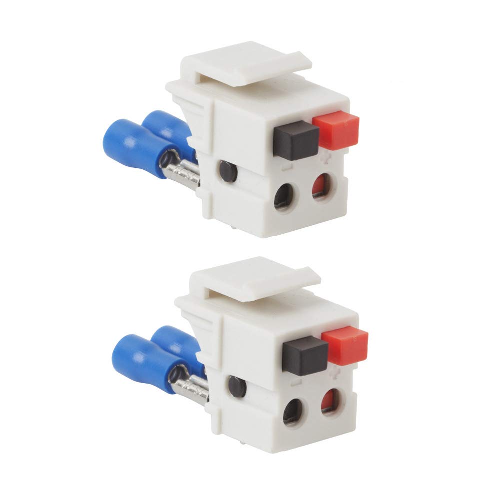 TENINYU Dual Speaker Module Keystone White,Installation Equipment/Wall Jacks/Inserts (2 Pack)