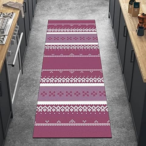 Carpet Runner 80x500CM Vintage Boho Rose Hallway Carpet Mat Non Slip Washable Runner Rug for Kitchen Bedroom Hallway Stair Doorway, Customizable Cover