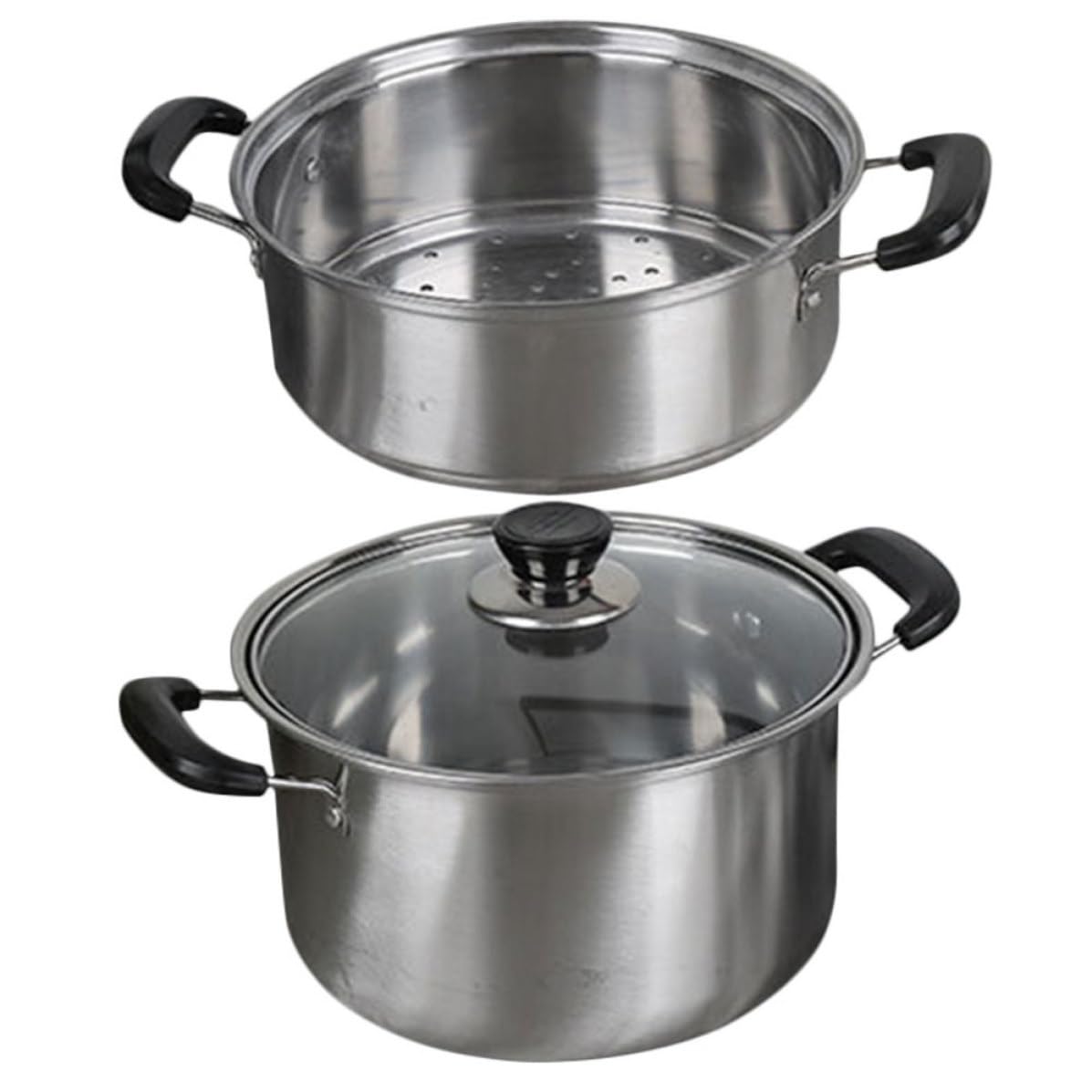 ibasenice Olla Vaporera Fácil de Limpiar de Acero Inoxidable para Cocinar al Vapor Cesta de Vapor Multiusos Adecuado para Verduras y Mariscos en Cocina Doméstica