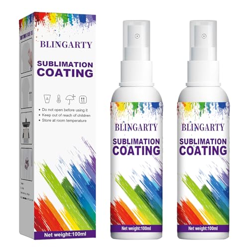 Sublimation Coating Spray Sublimation Spray for Cotton Shirts Polyester T-Shirts Carton Wood Canvas Handbag Quick Dry & Super Adhesion High Gloss Sublimation Coating for All Fabric 2X100ML