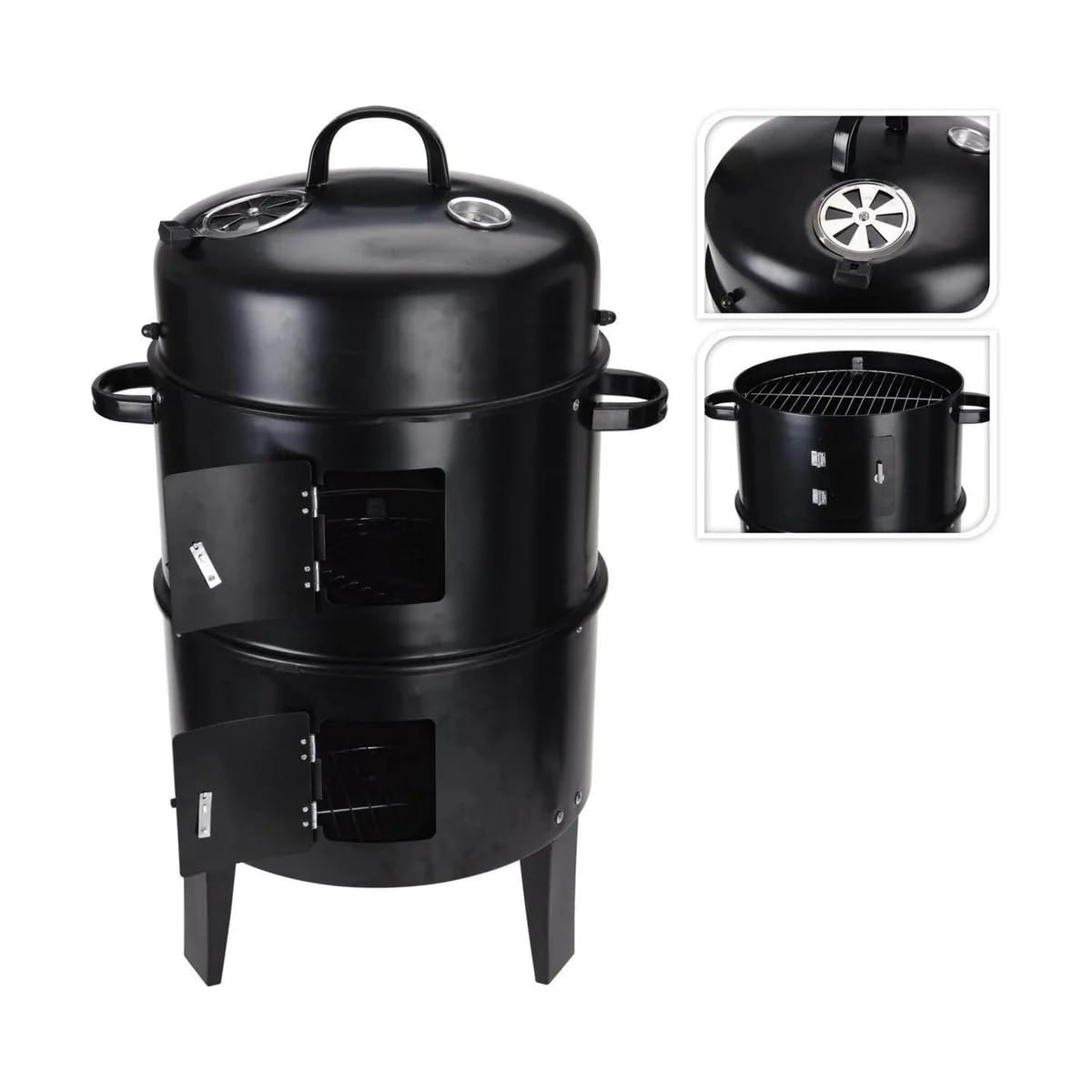 Barbacoa Barril para AHUMAR Negra Marca BBQ