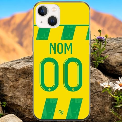 CS Coque de téléphone Football de Nantes Maillot Domicile Saison 2024 2025 à Personnaliser Non Numéro Joueur de Football pour iPhone 13