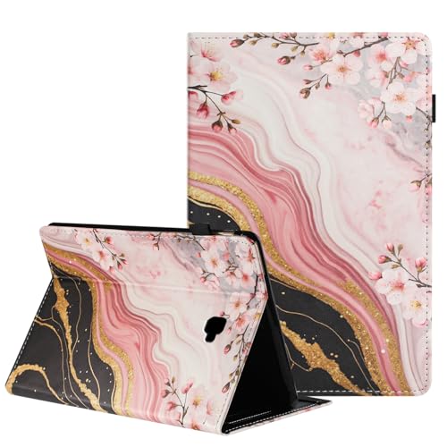 CASAFUNY Funda para Samsung Galaxy Tab A6 10.1'' 2016 Protectora Carcasa Cover para SM T580 / T585 con Auto Sueño/Estela para Samsung Galaxy Tab A 10.1 Pulgada 2016, Flor de mármol