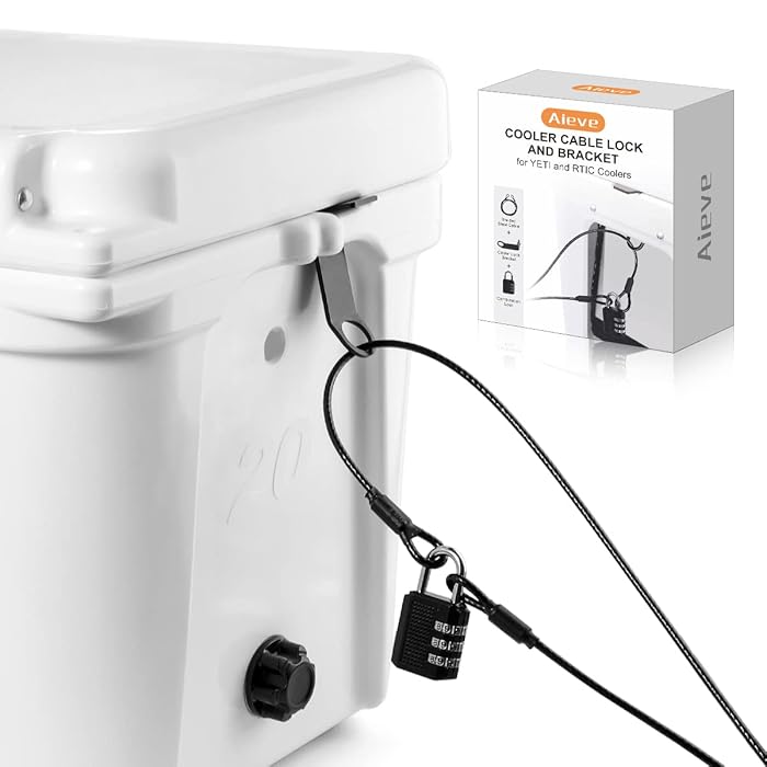 Buy AIEVE Cooler Cable Lock and Bracket for YETI Tundra Coolers, 6ft