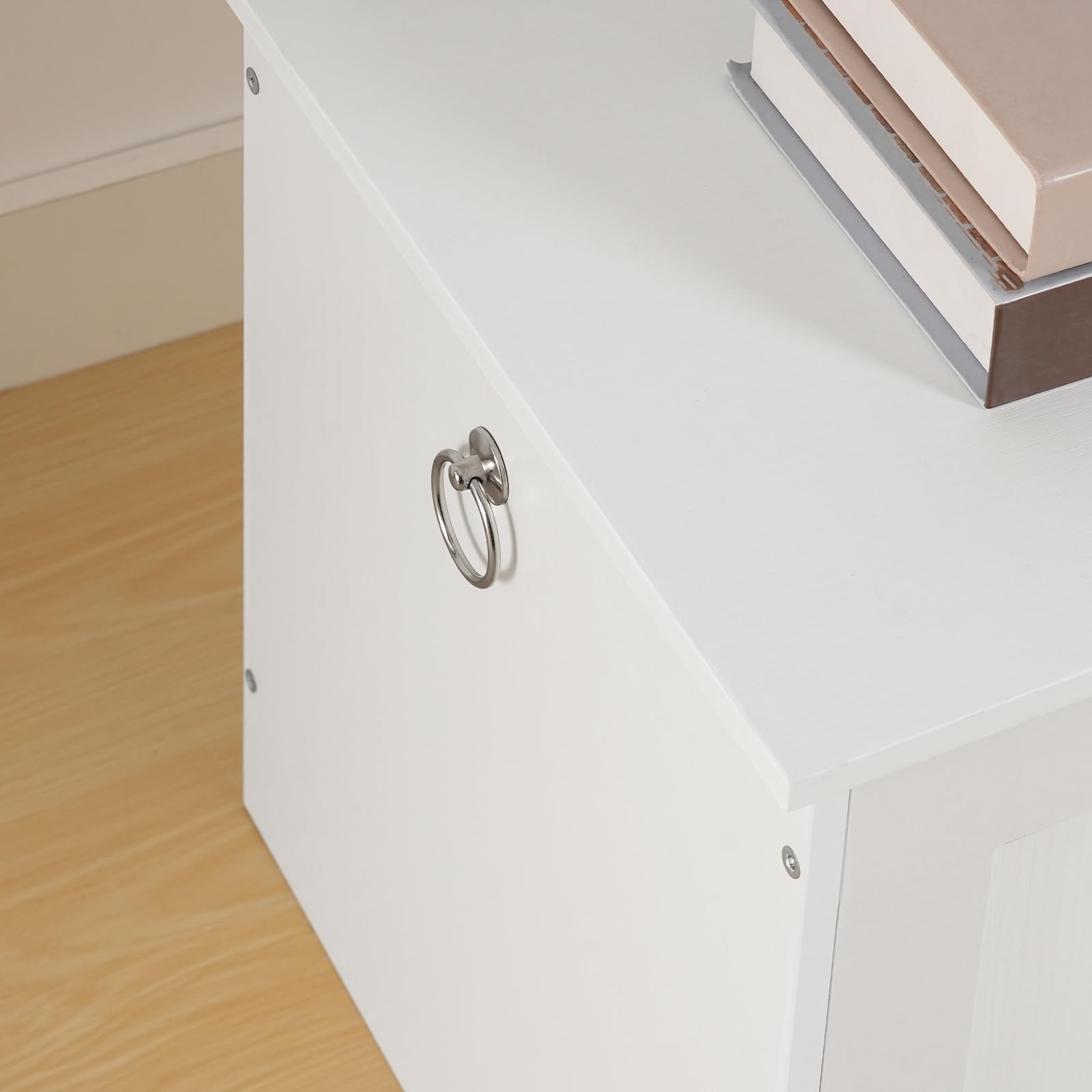 HOOBRO Cassapanca Portaoggetti da 100 cm con Cerniere di Sicurezza, Scatola Contenitore con Coperchio Ribaltabile, per Ingresso, Camera da Letto, Soggiorno, Bianco EWT141CW01