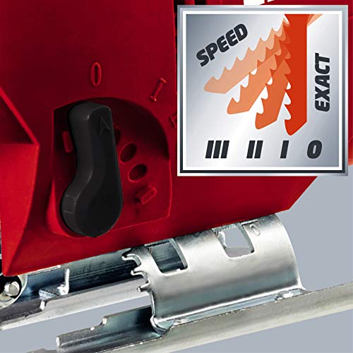 Einhell Stichsäge TC-JS 80 (600 W, max. 80 mm, 45° Schrägschnitt, Hubzahlregelung, 4-Stufen Pendelhub, Absaugadapter… – Bild 6