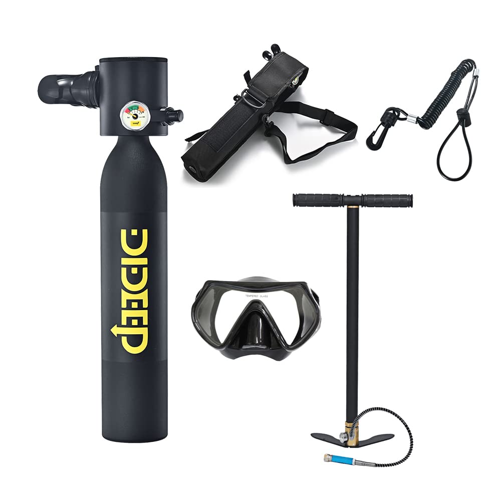 Dive Portable lungswith Dot Certified Reusable Diving Tank Kit 0.5L Capacity Mini Scuba Diving Tanks That Support 5-10 Minutes of Underwater Breathing Dive Portable Lungs for Diving