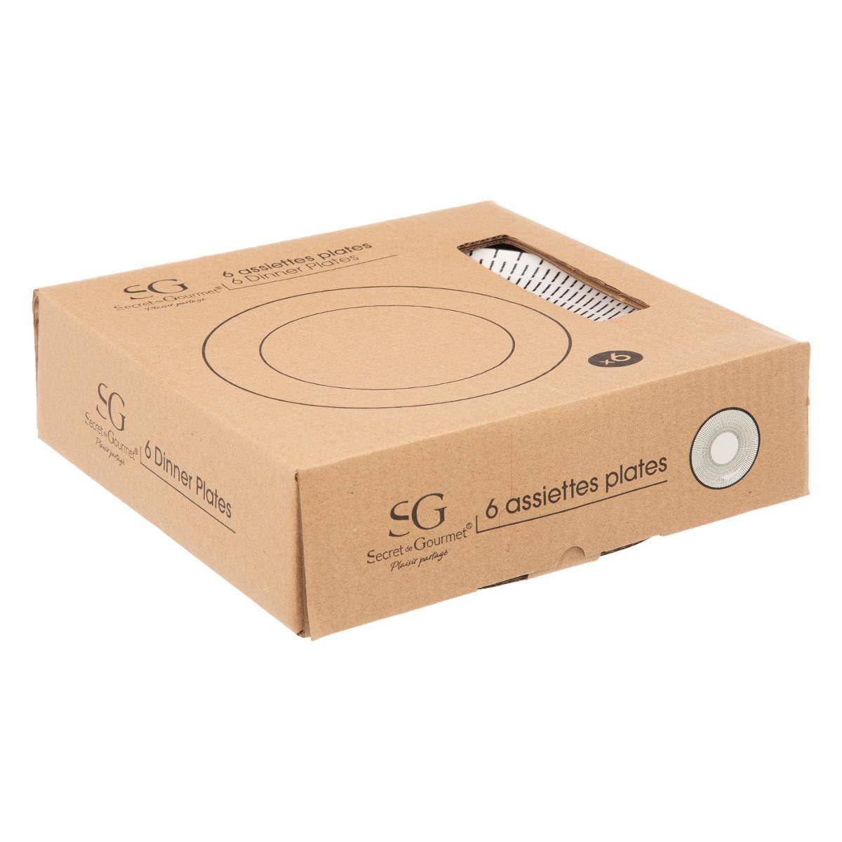 Secret de Gourmet - Juego de 6 platos línea negra D27