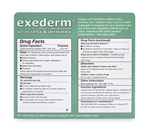 Exederm Flare Control Cream For Eczema & Dermatitis, 2Oz #TOP1