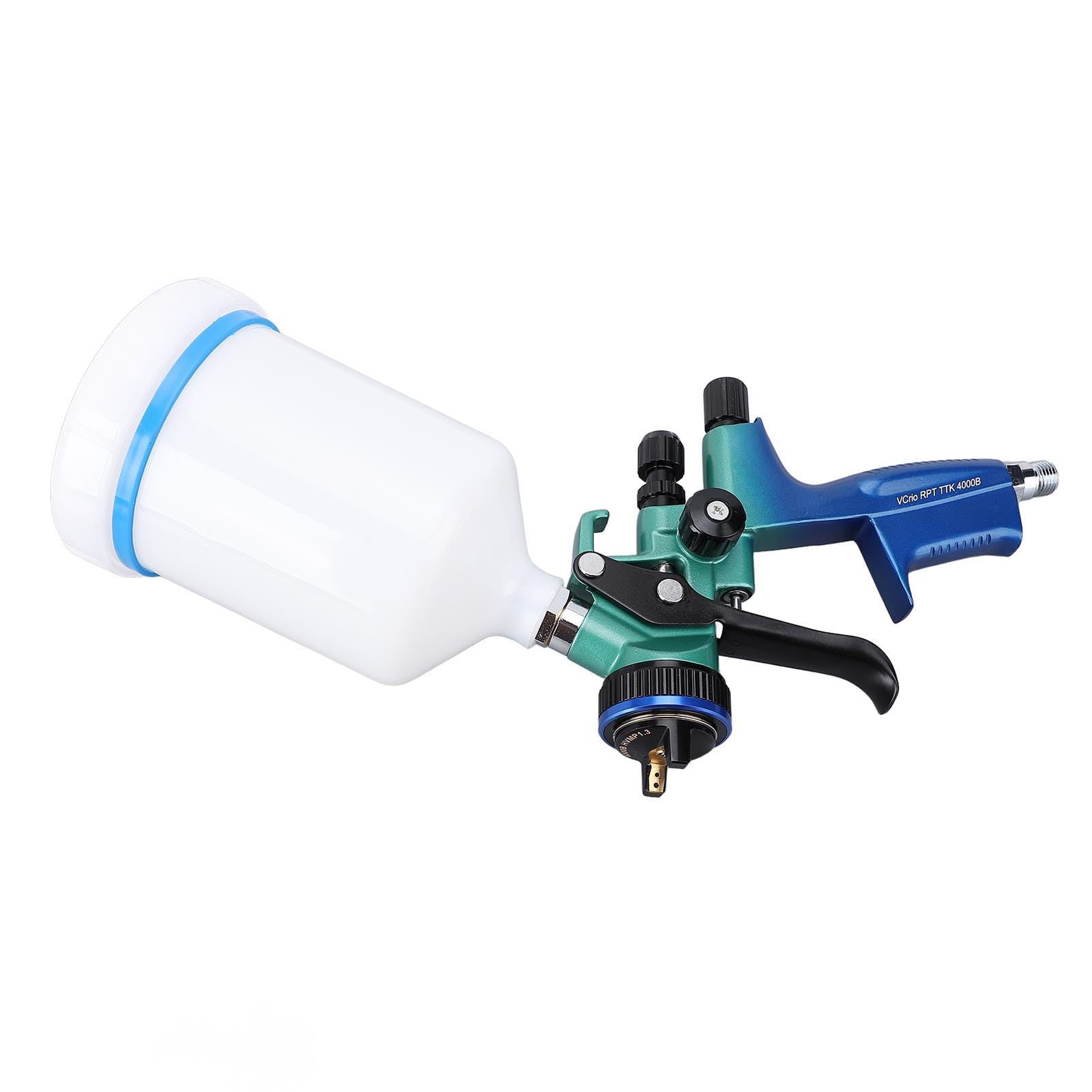 Pistolet Natryskowy HVLP Urządzenie do Natryskiwania Farby Aplikator Farby Powietrznej 1,3 Mm Zasilanie Grawitacyjne 600 Ml Stop Aluminium Regulowany Wzór Natrysku Dysza ze Stali