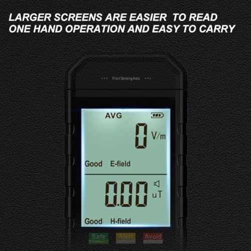 Image of amiciSense Electromagnetic Radiation Tester, EMF Meter 1~1999 V /m Electric and Magnetic Field Detection with LCD Display, Alert Alarm
