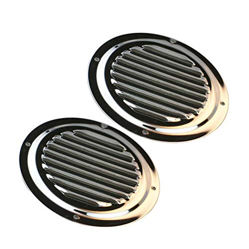 COC-LF Round Louvered Vent, Marine Boat Vent?Stainless Steel Louvered Vent?Total 2 Pack (5INCH)