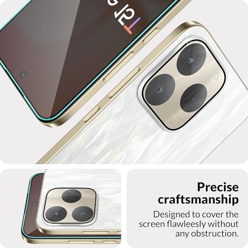 Image of FIRST MART Tempered Glass for Realme 15T 5G with Silver Camera Ring Guard & Installation Kit | HD Clear Edge-to-Edge Screen Protector, Scratch Resistant, Case-Friendly | Pack of 1