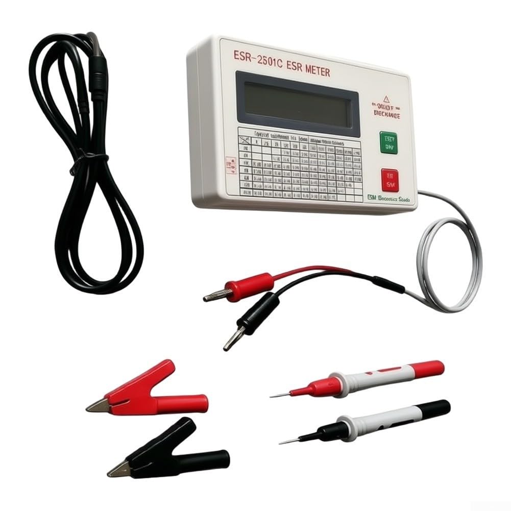 ESR2501C Kondensator Tester LCR-Messgerät mit TFT Display für ESR DCR Messung Elektronik Bauteile Prüfung 125x80mm
