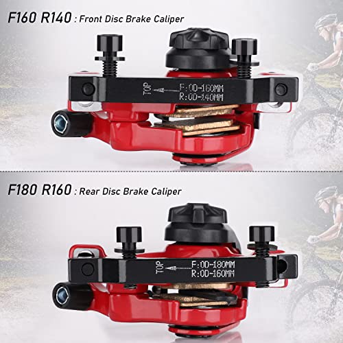 image for TOBWOLF 1 Pair Mechanical Disc Brake Kit, MTB Front & Rear Disc Brake 