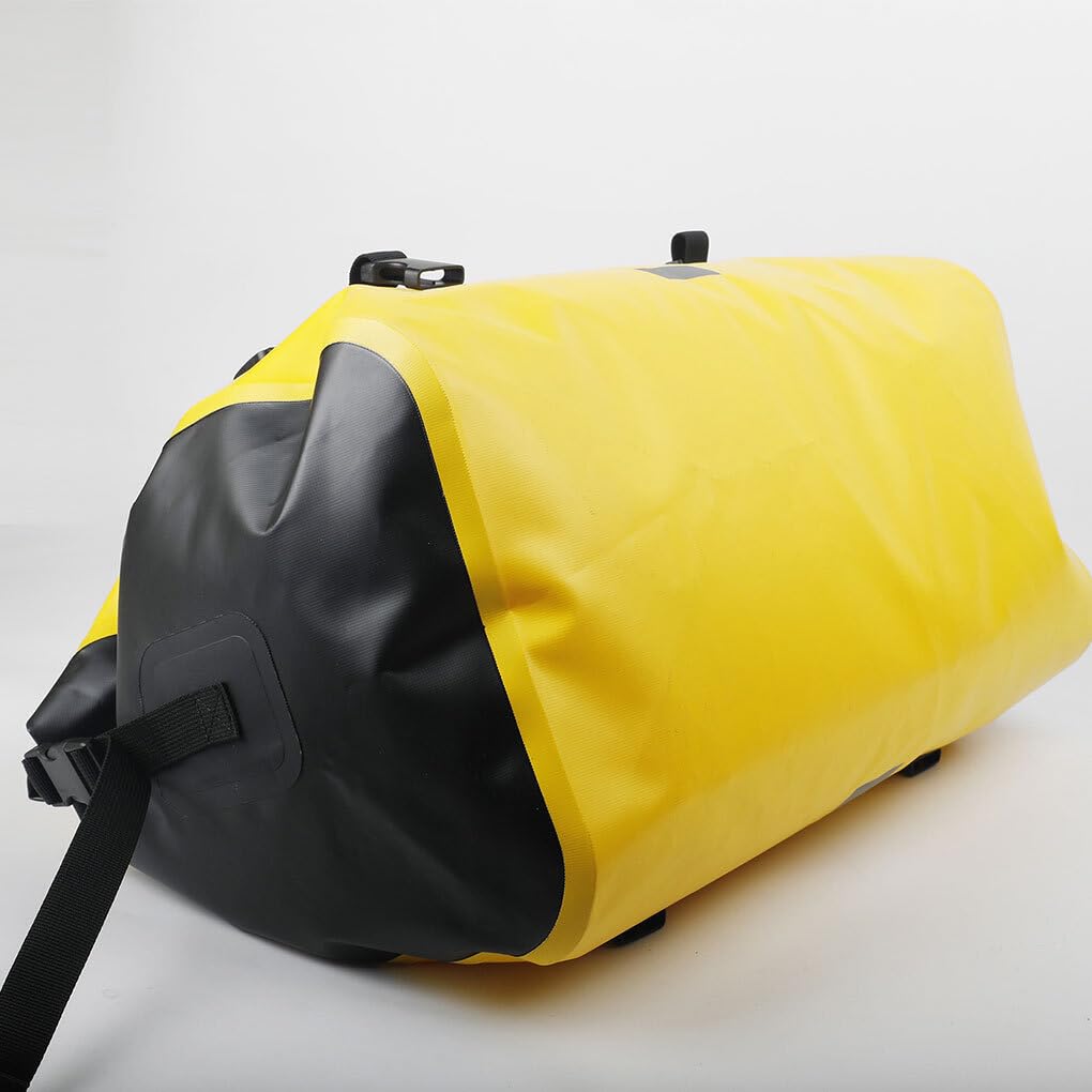 Bolsa de Asiento Trasero para Ciclismo de Larga Distancia Solución de Almacenamiento espaciosa y Elegante para Ciclistas PVC con Accesorio, Amarillo, 50L