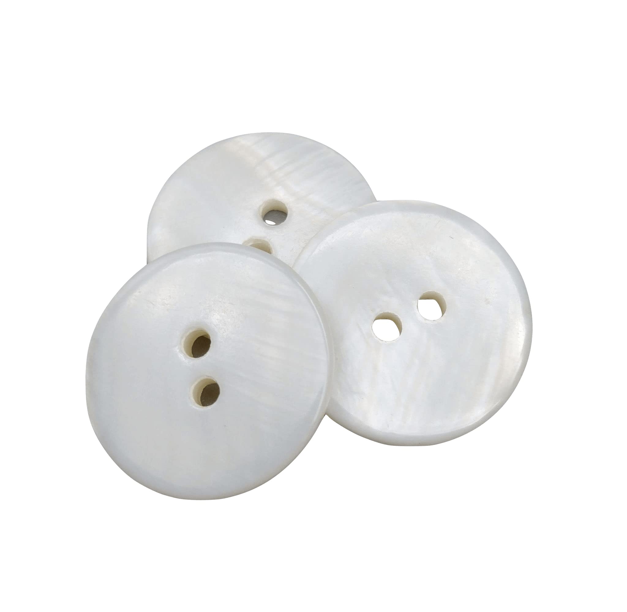 50 Natural Shell Pearl Buttons (River) - Sewing Accessory - Made and Shipped from SPAIN - 20 mm