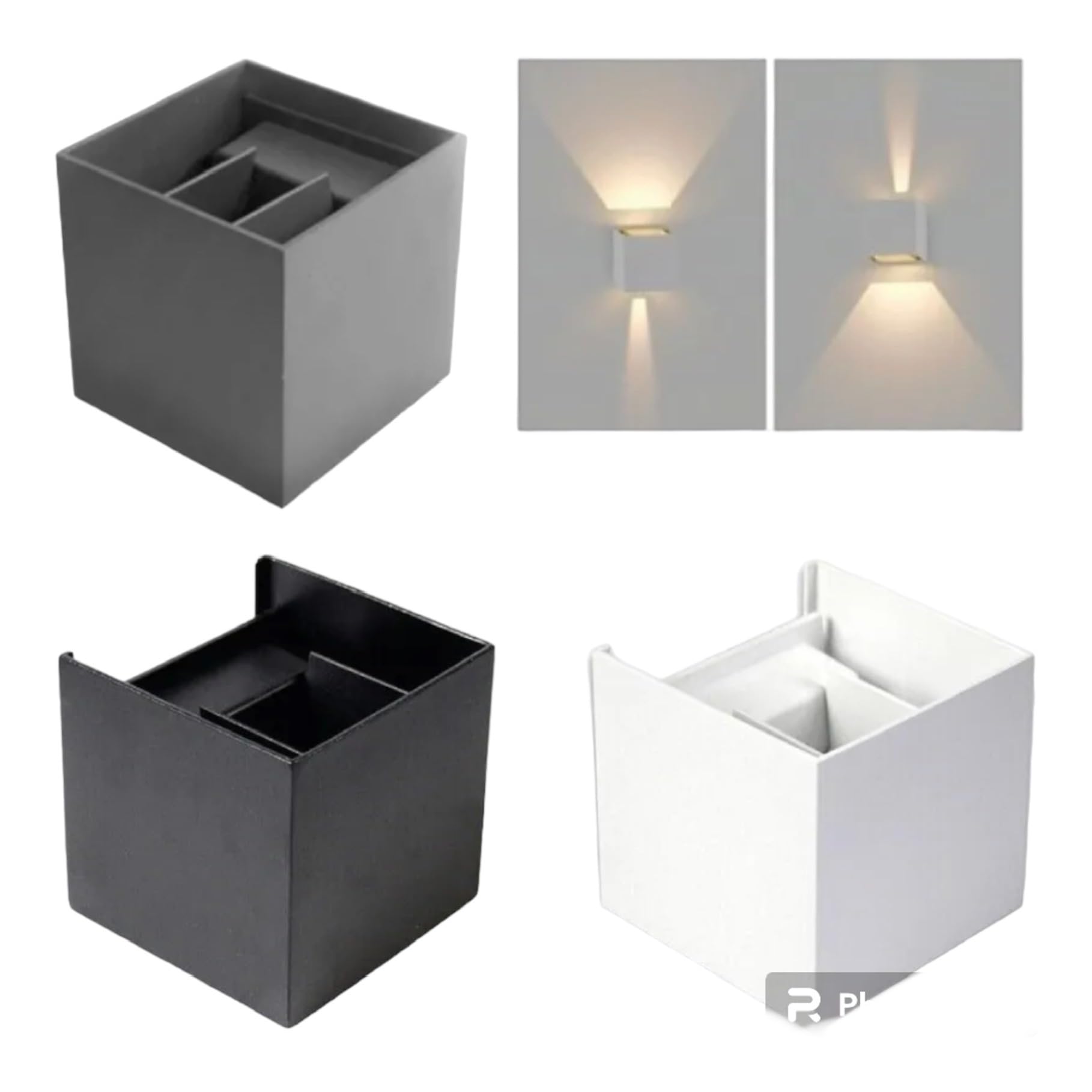 Teramo led APPLIQUE LED CUBO 12 WATT IP65 IMPERMEABILE DA INTERNO ED ESTERNO LAMPADA CON ANGOLO LUCE REGOLABILE UP DOWN LUCE CALDA NATURALE FREDDA (FREDDA 6400K, BIANCO)