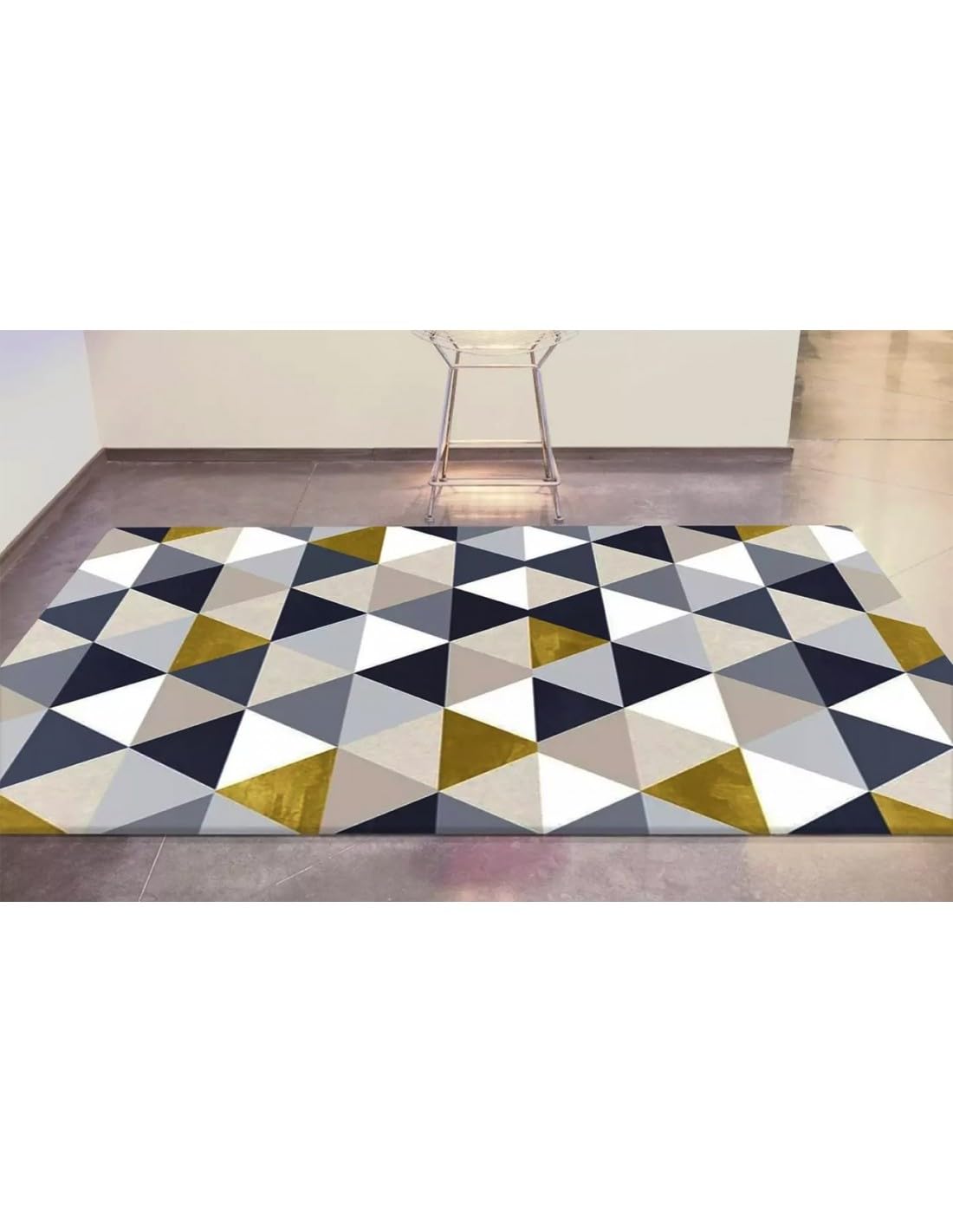 MANI TEXTILE TPS_TREN_TRIAN_120 Tappeto, Poliestere, Blu, Giallo, X_180_cm
