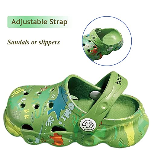 Image of Kids Clogs Boys Girls Toddler Dinosaur Slip on Slide Garden Shoes Cartoon Beach Pool Kids Clog Sandals Slippers Water Clogs