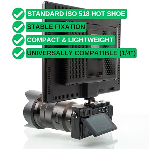 Rosca de Trípode para Zapata Caliente, 2 piezas, Negro, Rosca de 1/4”, Adaptador de Zapata de Metal con Placa de Montaje, Compatible con Cámaras Canon, Nikon, Panasonic, Sony, Accesorio de Cámara - imagen 2