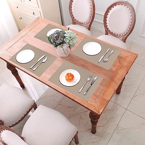 Set de table tissé marron clair rectangle 30x45 cm lot de 6 napperons lavables