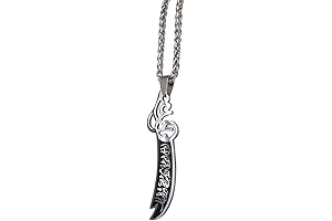 Islam Muslim Zulfiqar Sword of Imam Ali Stainless Steel 60 Cm Chain Necklace Jewe