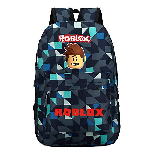 Unisex Roblox Mochila de Lona Portátil Dibujos Animados de impresión School Bag Mochilas