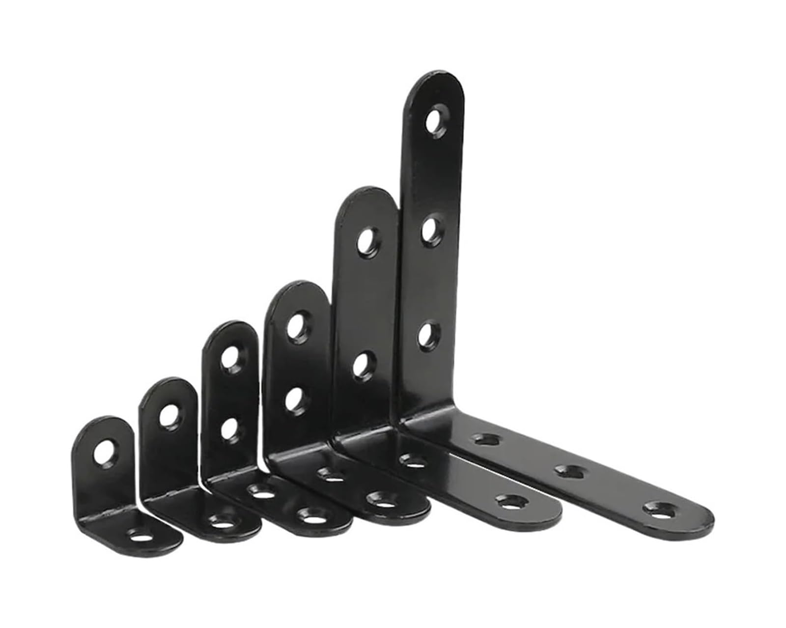 Opeximatun 45X45x19mm 4Pcs Angle Brackets, L Brackets Black Furniture Corner Code Right Angle Wardrobe Table Chair(45X45x19mm 4Pcs)