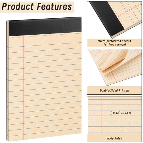 Image of 48 Pack Legal Pads 5 x 8 Inch Recycled Paper Writing Pads College Ruled | 30 Sheet Per Pad with Perforated Pages, Eco Friendly Memo Pads for Office, School and Home Notes, Lists and Daily Writing