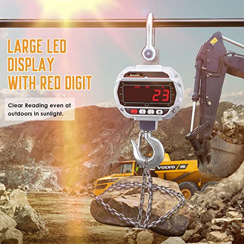Bonvoisin Digital Crane Scale 11000Lb Rechargeable Hanging Scale Heavy Duty Industrial Hanging Weight Scale With Remote Control (11000Lb/5000Kg) #TOP2