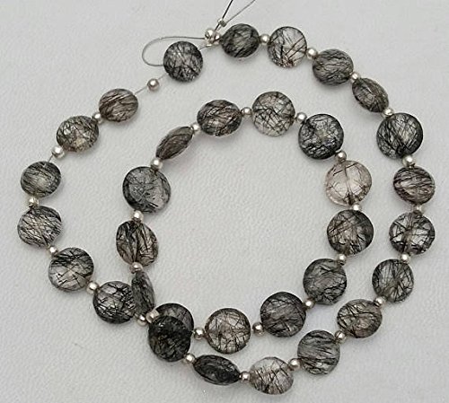Natural BLACK RUTILATED QUARTZ both side faceted